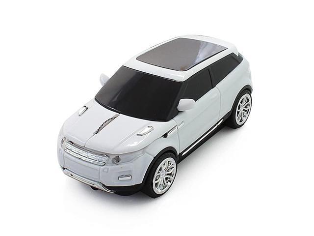 Cool Sport SUV Car Shape 24GHz Wireless Optical Mouse 1600DPI SUV Mice Cordless Office School Mouse with USB Receiver for PC Computer Laptop White