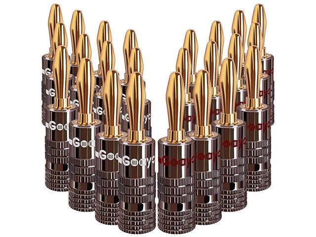 Speaker Connector Banana Plugs 24K Gold Plated Brass 4mm Plug 12 Pairs24 pcs