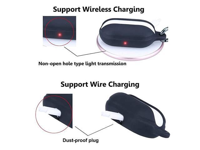 Galaxy Buds Plus Case with Carabiner Protective Silicone Cover Shock Resistant Compatible with Fast Wireless Charging for Samsung Galaxy Earbuds