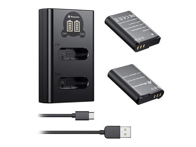 2 x 2600mAh ENEL23 Battery and Charger with LCD Display Compatible with Nikon Coolpix P600 P610 B700 P900 S810c