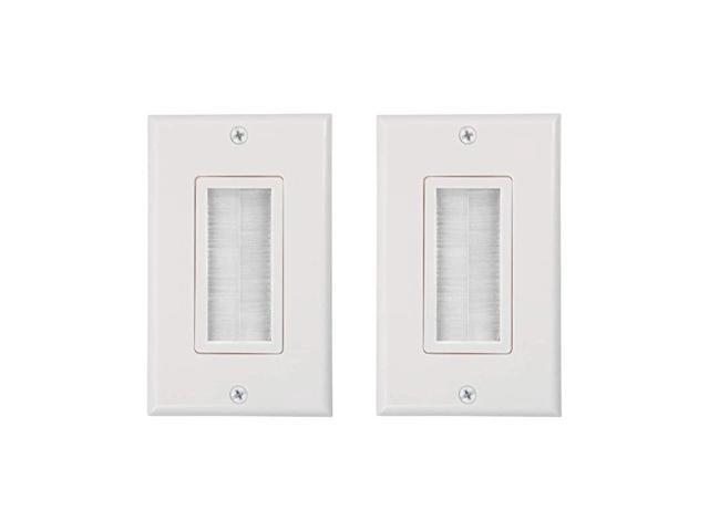 Brush Wall Plate UL Listed Decora Style Cable Pass Through Insert for Wires Single Gang Cable Access Strap Wall Socket for HDTV HDMI Home Theater