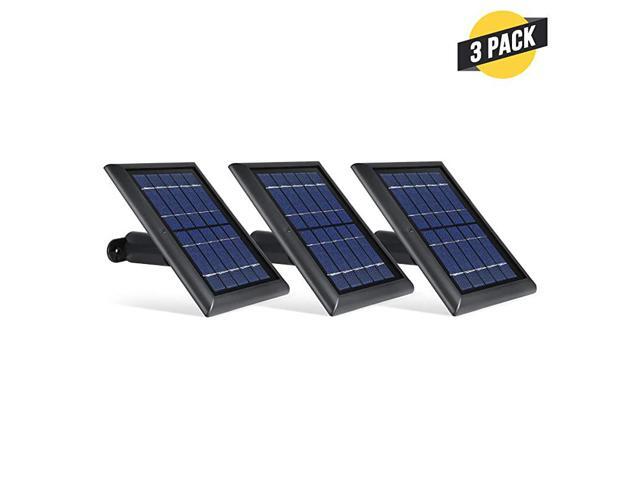 Solar Panel Compatible with Ring Spotlight Cam Battery Power Your Ring Surveillance Camera continuously 3 Pack Black