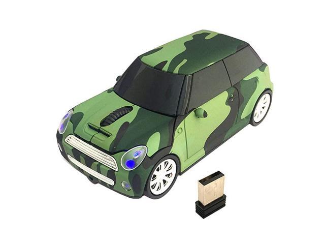 Sports Car Shaped Wireless Mouse 3 Button Optical Mouse Ergonomic Gaming Mice with USB Receiver for PC Computer Laptop Gift