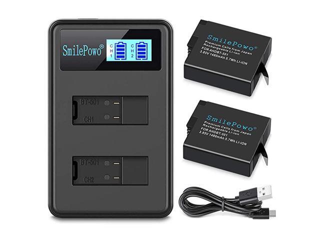 2 Rechargeable Battery Dual LCD Battery Charger 1480mAh for GoPro Hero 5678 BlackGoPro Hero 2018 GoPro AHDBT501 AABAT001 GoPro 60110197000