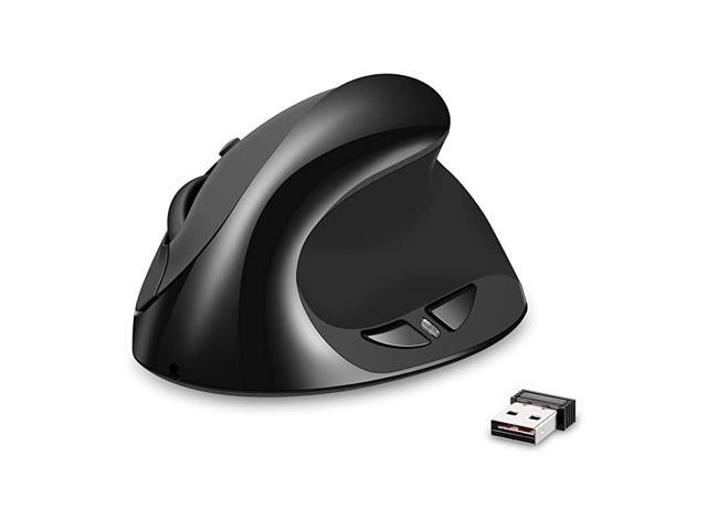 Vertical Mouse Rechargeable 24G Wireless Ergonomic Mice with USB Receiver 6 Buttons and 3 Adjustable DPI 80012001600 Black