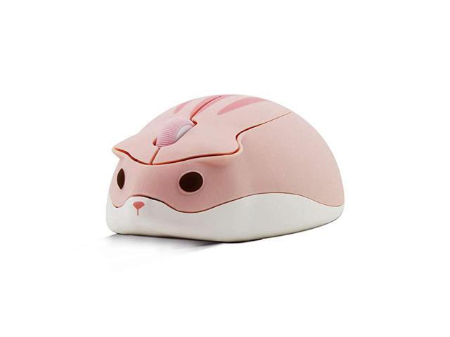 Cute Animal Wireless Mouse Cartoon Hamster Shape Mini Travel Mouse 1200DPI Novelty Portable Optical Unique Small Cordless Mice with USB Receiver