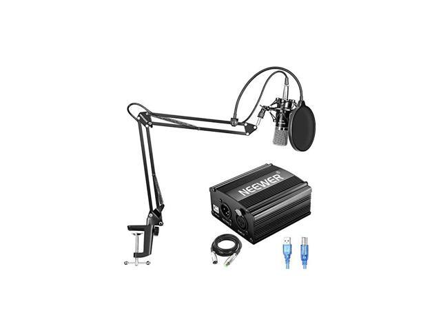 NW700 Condenser Microphone Kit with USB 48V Phantom Power Supply NW35 Suspension Scissor Arm Stand Shock Mount Pop Filter for Home Studio Recording