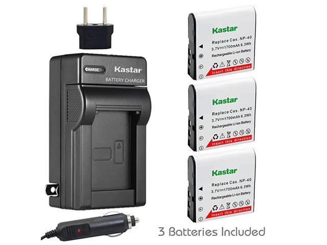 3X Battery + Charger for Casio NP40 LB060 Casio Exilim EXZ1000 EXZ1050 EXZ1080 EXZ1200 EXZ700 EXZ750 EXZ850 EXFC100 FC150 FC160S Z400 PRO P505 P600