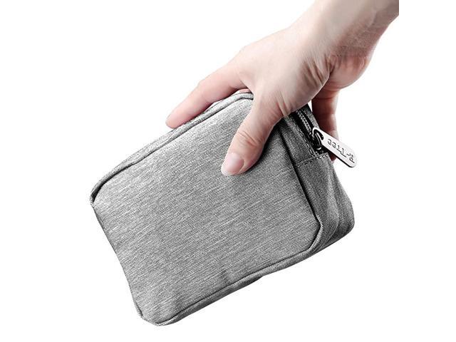 7 inch Canvas Zippered Small Bag Mini Travel Makeup Carrying Case Cosmetic Bag Portable Electronics Accessories Organizer Tiny Coin Purse Wallet