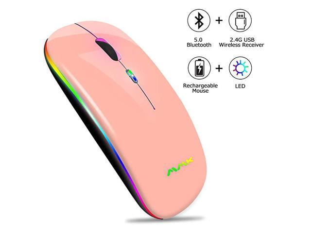Mouse DualMode Slim Rechargeable Wireless Mouse50+24G Receiver1600DPI Portable Mouse for MacBookLaptops Windows 8Windows10Mac OS X 1010iPad OS 13