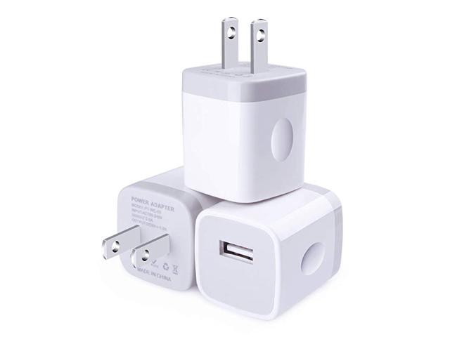 USB Wall Charger 1A5V 3Pack Travel USB Plug Charging Block Brick Charger Power Adapter Cube Compatible Phone XsXS MaxX876 Plus Galaxy S9S8S8 Plus
