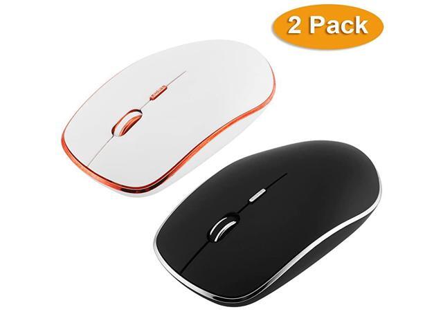 Slim Silent Wireless Mouse2 Pack with Nano Receiver3 Adjustable DPI LevelsSlim Silent Wireless Mouse Silent Click for PC Laptop Tablet Computer and