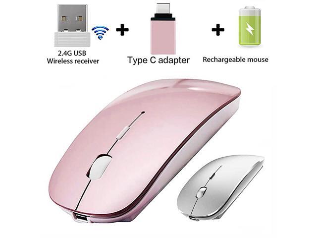 Slim Rechargeable Wireless Mouse for MacBook Pro MacBook Air iMac chromebook Rose Gold