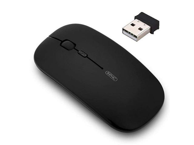 Wireless Mouse Rechargeable Ultra Thin 1600 DPI Mini 24GUSB Receiver Portable Mobile Silent Optical Cordless Mouse Mice for LaptopPCComputerMac