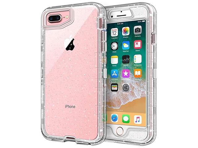 Case for iPhone 8 Plus Case for iPhone 7 Plus Case 55 inch Crystal Clear 3 in 1 Heavy Duty Defender Shockproof FullBody Protective Case Hard PC