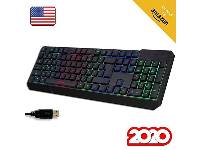 Chroma Gaming Keyboard Wired USB + Durable Ergonomic Waterproof Silent Keyboard + 2 ms Response Time + Backlit Keyboard for PC Mac PS4 Keyboard +