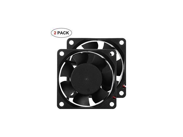 60mm 12V PC Case Fan CF6025 High Airflow 60mm 25mm 12V 2Pin Vent Cooling Fan Low Noise 5500RPM 2Pack