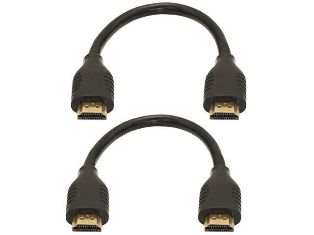 Short HDMI Cable 7 in 06 ft 4k Full HD ARC high Speed UHD ethernet for TV PS4 Xbox 30 AWG 2 Pack Black 20cm