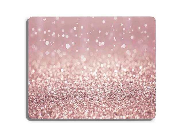 Pink Gaming Mouse Pad Custom DesignModern Fashion Design Mouse Pads for Computers LaptopRose Gold Rainbow Glitter