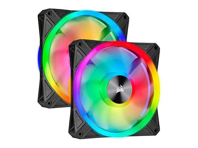 QL Series Ql140 RGB 140mm RGB LED Fan Dual Pack with Lighting Node Core Black