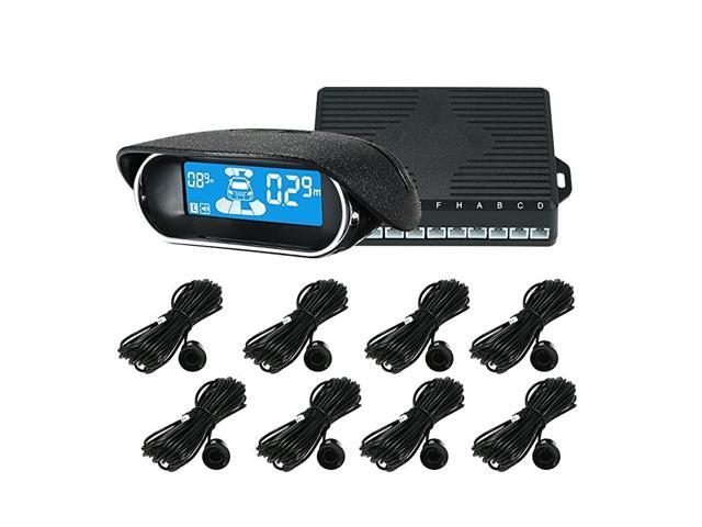 Front and Rear Car Reverse Backup Radar System 8 Parking Sensors Cars Parking Assist Reversing Radar with LED Display and Sound Warning