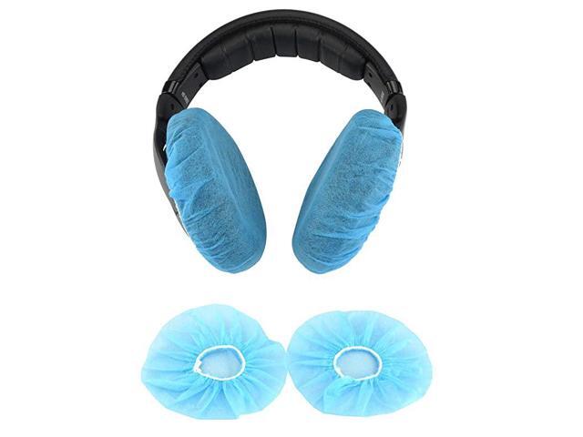 100Pcs Blue NonWoven Sanitary Headphone Ear Cover Disposable Super Stretch Covers Germproof Deodorizing and Washable for Most On Ear Headphones