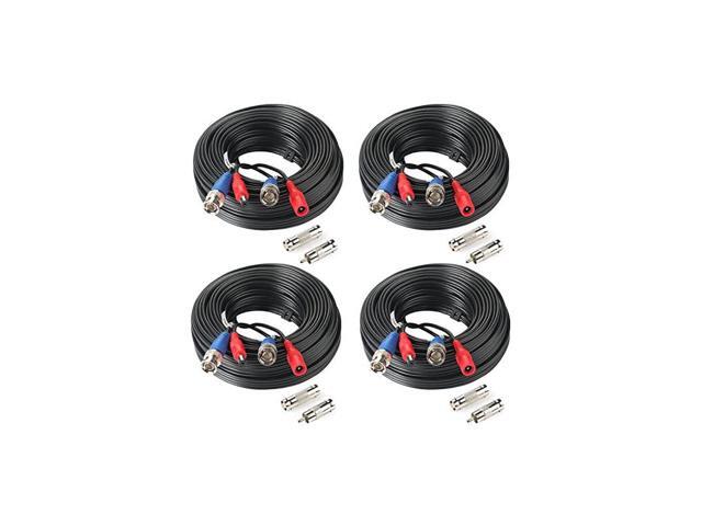 4Pack 65Feet BNC Vedio Power Cable PreMade AlinOne Camera Video BNC Cable Wire Cord for Surveillance CCTV Security System with ConnectorsBNC Female