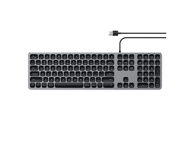 Aluminum USB Wired Keyboard with Numeric Keypad Compatible with iMac Pro iMac 2018 Mac Mini 2018 MacBook ProAir and MacOS Devices English Space Gray