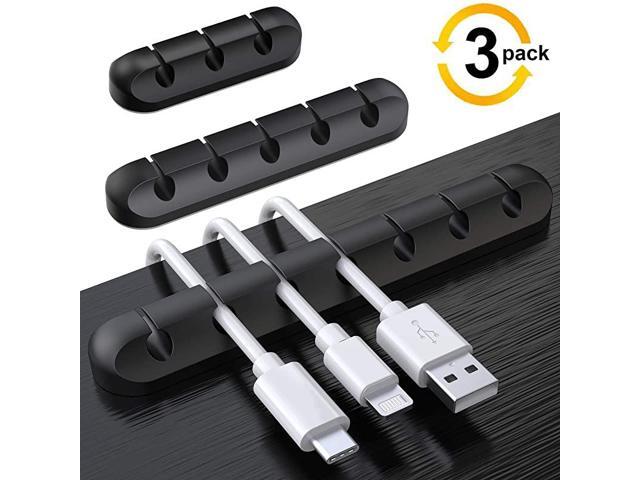 Cable Holder Clips 3Pack Cable Management Cord Organizer Clips Silicone Self Adhesive for Desktop USB Charging Cable Power Cord Mouse Cable Wire PC