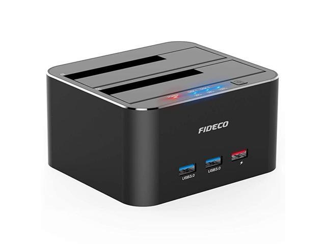 USB 30 to SATA Dual Bay External Hard Drive Docking Station for 2535 Inch HDD SSD with Hard Drive DuplicatorOffline Clone Function2 USB 30 Ports1