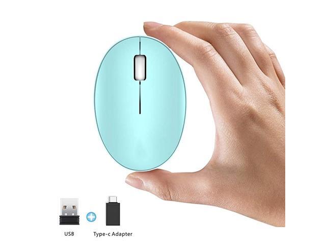 Mini Rechargeable Wireless Mouse 24GHz Optical Travel Mouse Silent Wireless Computer Mice with USB Receiver Auto Sleeping 3 Buttons 1000 DPI