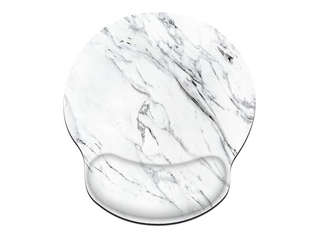 Mouse Pad with Wrist Support Ergonomic Mousepad Comfortable NonSlip Rubber Base Mouse Pads for Computers Laptop Desktop White Marble