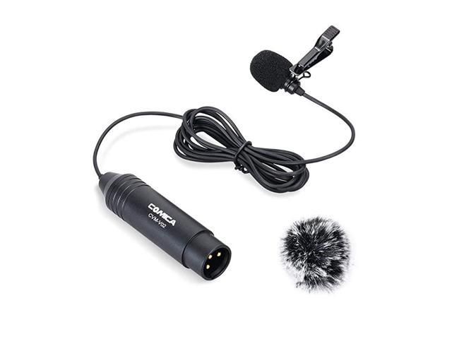 XLR Microphone CVMV02C Cardioid XLR Lavalier Lapel Microphone Microphone for Camera Canon Sony Panasonic Camcorders Zoom H4n H5 H6 Tascam DR40