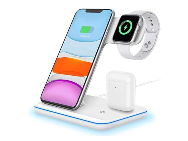 NeweggBusiness - Wireless Charger 3 in 1 Wireless Charging Stand for Latest Airpods iPhone and iWatch Wireless for iPhone 1111 Pro MaxXXS Max8 Apple Watch Charger 5 3 2 1 Airpods 3 2 1