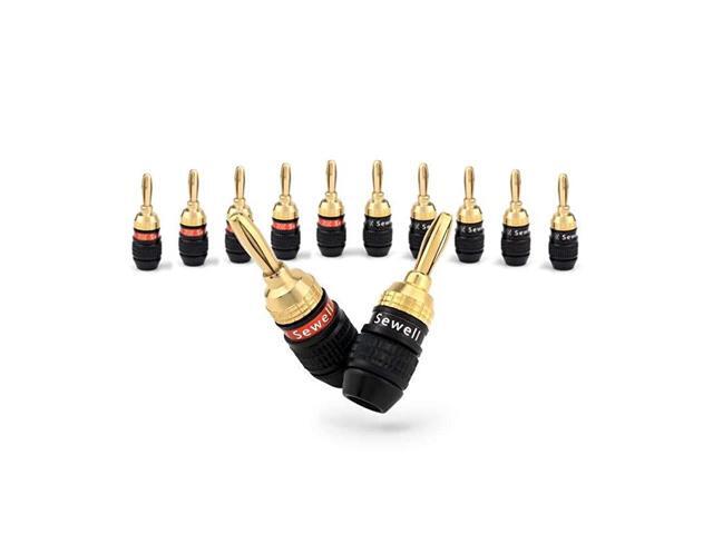 Deadbolt Banana Plugs 6Pairs by Gold Plated Speaker Plugs Quick Connect SW298636