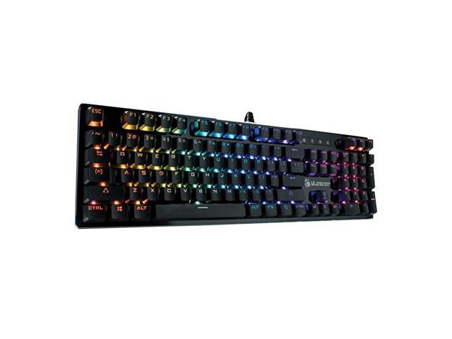 B820 Optical Mechanical Gaming Keyboard with Individually Backlit RGB LED Keys Wired 104 Keys Standard Blue Switch MX Blue Equivalent for Windows