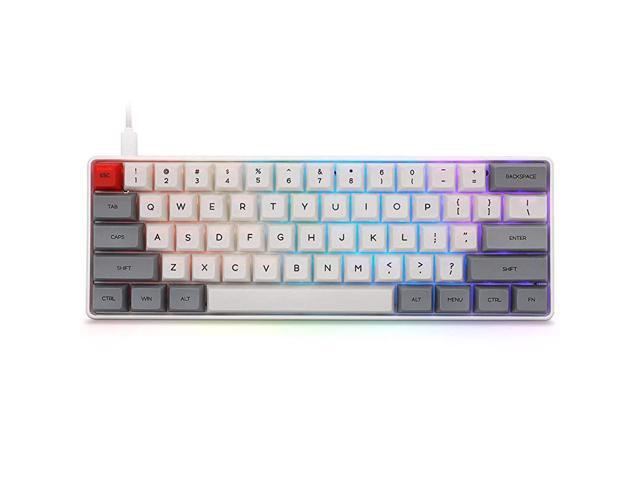 SK64 Grey Wired 60 Keys NKRO Gateron Optical Switch RGB Backlight Programmable Mechanical Gaming Keyboard Gateron Blue Switch Grey 64 Keys