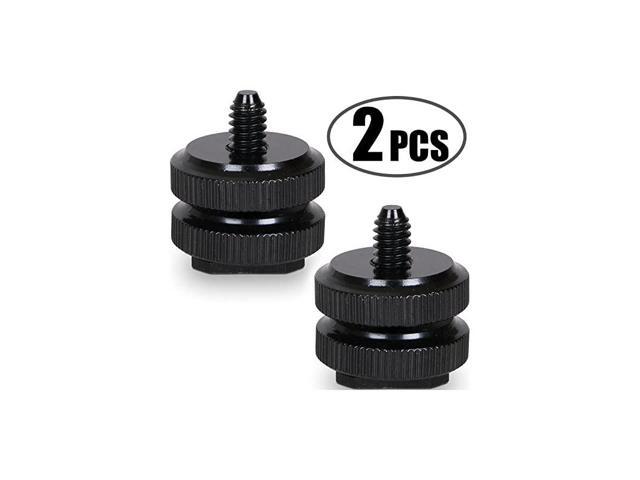 Hot Shoe Mount to 1420 Tripod Screw Adapter Flash Shoe Mount for DSLR Rig Pack of 2