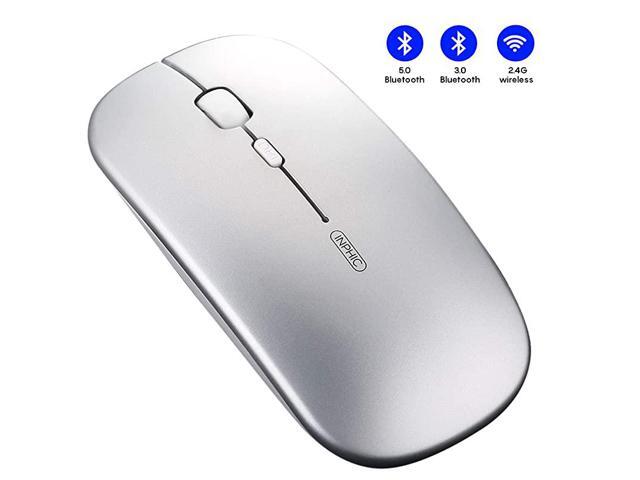 Bluetooth Mouse Rechargeable Wireless Mouse TriMode Bluetooth 5030+24ghz with UltraSlim and Silent Click 1600dpi 3 Adjustable Optical Portable