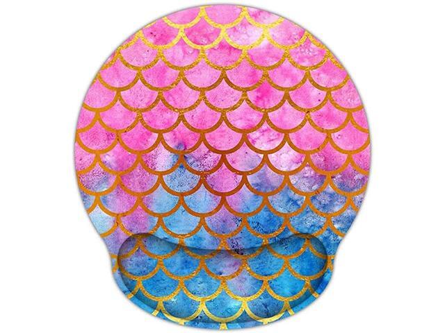 Mermaid 9 X 10 Inches Optical NonSlip Ergonomic Mouse Pad With Wrist Rest Laser Memory Foam Pain Relief Mouse Pad Mat Desk Mice Pad MatWRP09