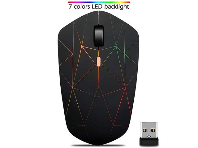 Wireless Mouse Powered by LiPolymer Battery with Optical Sensor Nano USB Receiver 3 Stage DPI Speed 4 Buttons for PC Laptop Tablet MacBookColorful