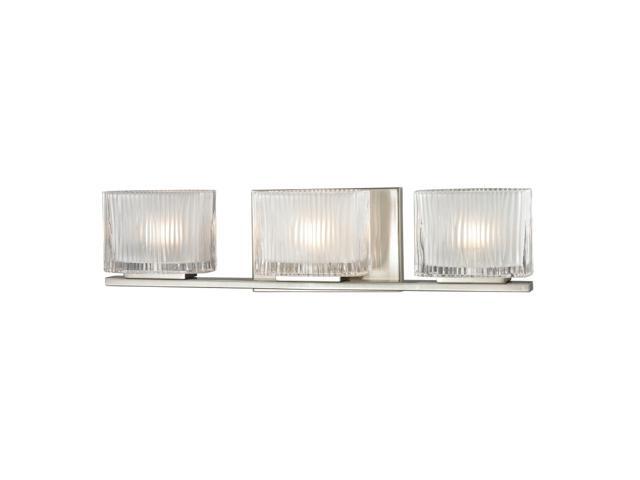 Elk Lighting Chiseled Glass Collection 3 Light Bath In Brushed Nickel - 11632/3