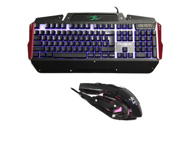 Gaming Keyboard LED Backlight USB Ergonomic Wired PC Mouse Combo Gamer