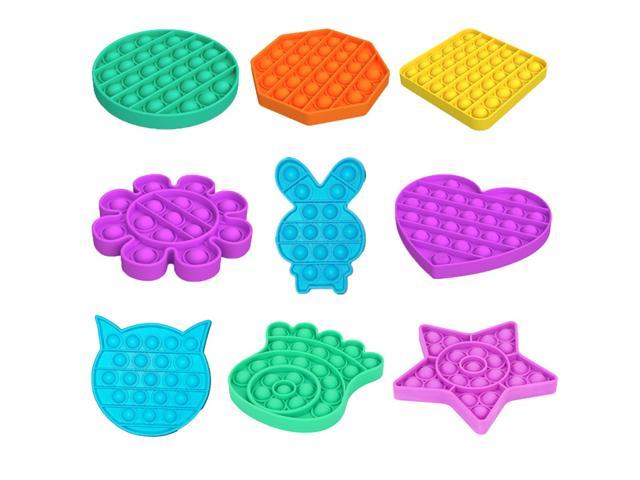 Push Bubble Sensory Toy Autism Needs Squishy Stress Reliever Toys Adult Kid Funny Anti-stress It Fidget Reliver Stress Last Mouse Lost-Orange/Circular