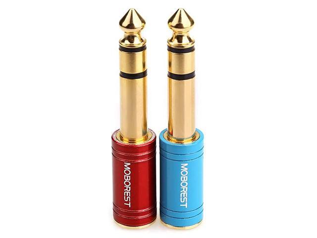 14 Inch 635mm Male to 18 Inch 35mm Female Stereo Adapters for Audio Connector Cables Conversion Headphone adapte amp adapte 1Red+1Blue