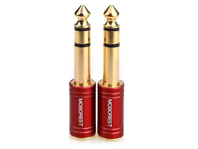 14 635mm Male to 18 35mm Female Stereo Adapter for Audio Connector Cables Conversion Headphone adapte amp adapte Red 2PCS