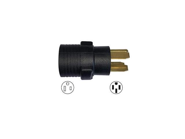 NEMA 1450P to 650R Compact 240V 50 Amp 4 Prong Male Plug to 3 Prong Female Receptacle Generator Welder Dryer EV Charger Power Cord Adapter Connector