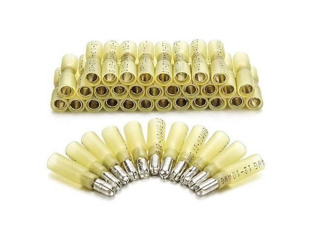 300PCS Heat Shrink Bullet Connectors Heat Shrink Female Male Spade Bullet Connectors Insulated Waterproof Marine Crimp Automotive Connectors Wire