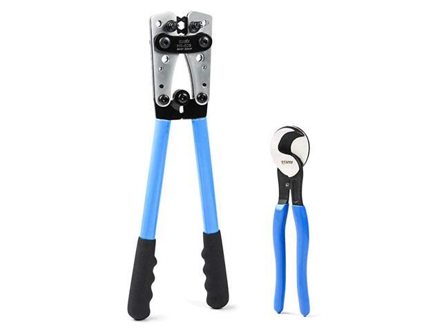 Battery Cable Lug Crimping Tool from AWG 810 with Cable Cutter