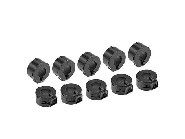 15mm Ferrite Cores Ring ClipOn RFI EMI Noise Suppression Filter Cable Clip Black 10pcs